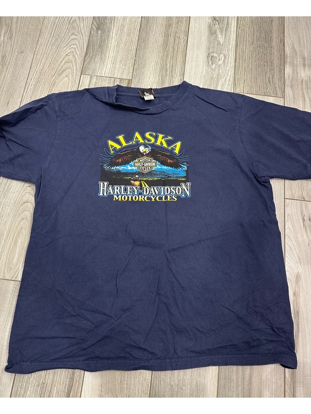Harley-Davidson Alaska Motorcycles Graphic T-Shirt 2X Navy Blue